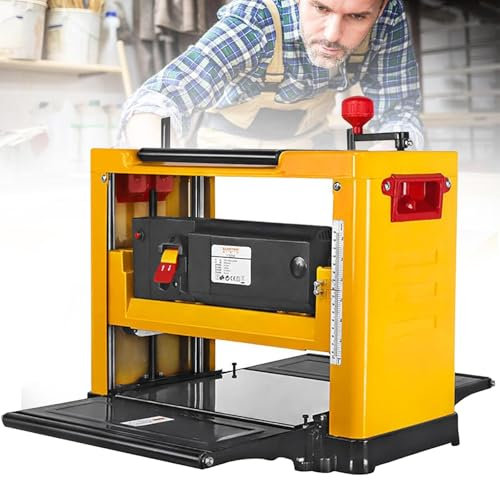 DDZJTPP Raboteuse Dégauchisseuse à Bois 58 x 15.5 cm Raboteuse Stationnaire 2000W Rabot d'Épaisseur Automatique Électrique Rapide 8000 TR/Min Faible Bruit pour Bois Dur et Tendre