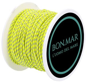 BON.MAR sagola in dyneema rivestito, Sk 75, bobina 50 mt, GIALLO inserti GRIGI, Ø1.5 mm