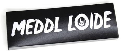 2x Meddl Loide Auto Sticker Haevy Metal Outdoor rechteckig Hard Blues Rock Rockmusik Aufkleber Schwarz Weiß