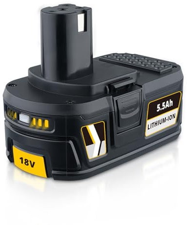 5,5Ah Ersatz für Ryobi Akku 18 V Kompatibel mit Ryobi 18 V Akku P108 P107 P106 P104 P105 P102 für Elektrowerkzeugen Li-Ionen