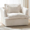 Guyii Modulares Cord Ecksofa in Beige – 1-Sitzer Sofa mit Ottomane & abnehmbaren Kissen – Skandinavisches Schlafsofa für Wohnzimmer (1 Sitze)