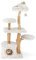 COSTWAY Wooden Cat Tree, Multi-Layer Cats Tower with Jute Scratching Posts & Top Perch, Modern Cat Activity Center for Indoor Cats Kittens (60 x 44 x 135cm, White)