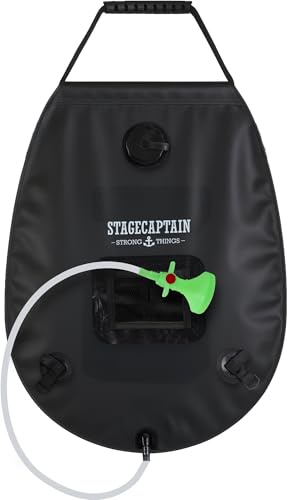 Stagecaptain MD-20 BK Showerqueen Mobildusche 2X Set – 20L Warmwasser Solardusche mit Temperaturanzeige & Duschkopf – Tragbare Campingdusche für Outdoor, Festival, Garten & Camping - inkl. Außentasche