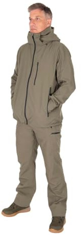 Fox Explorer 20K Jacket Light Olive XL | Carp Fishing Waterproof Jacket | Breathable | Adjustable Visor Hood, Hem and Zip Cuff Straps | External Chest and Internal Pocket | Code CFX501