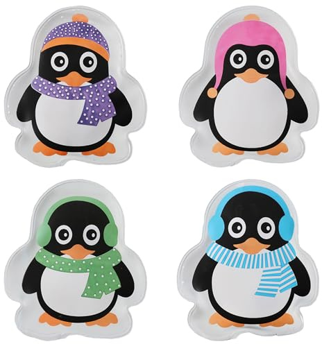 4er-Set Taschenheizkissen – Handwärmer – Ø 9 cm – versch. Motive | für kalte Wintertage – Wärmekissen mit lustigen Motiven – Geschenkartikel für Frostbeulen – Wiederverwendbar – Seaside No.64