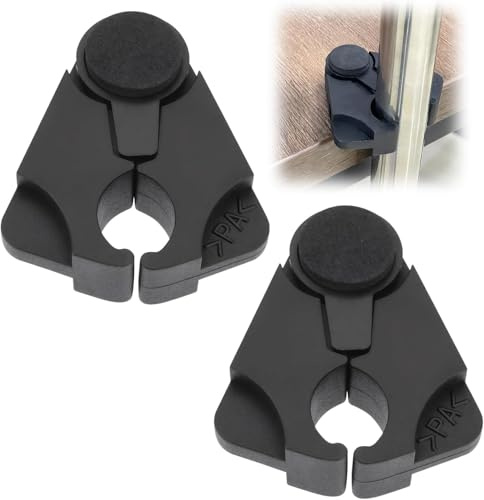 Xstary 2 Stück Krückenhalter Schwarz Stockhalter für Gehstöcke | Gehstockhalter für Tisch zur Befestigung Schreibtischen Tischen und Theken für Krücken mit Einem Durchmesser von 1,6-2,5 cm