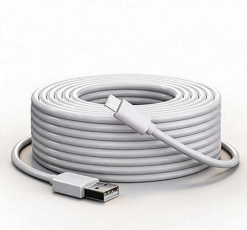 10 Metros Cable Micro USB 5V 2A Cable de Extensión de Carga Extra Largo Cable de Alimentación para Cámaras de Seguridad CCTV Wyze Nest Blink YI Dome Netvue DropCam