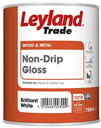 Leyland Trade Non Drip Gloss Paint - Brillaint White 750ml