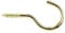 Merriway® BH01167 (10 Pcs) EB Brass Plated Unshouldered Cup Mug Hooks, 50 mm (2 Inch) Overall Length - Pack of 10 Pieces