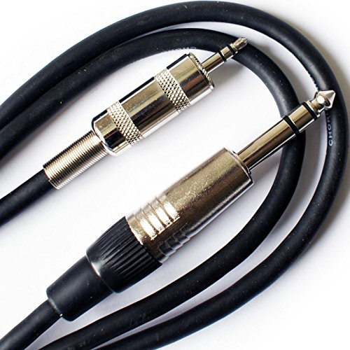 PRO 0.75m 6.35mm to 3.5mm Stereo Jack Plug Male Cable - Audio ¼” AUX Headphone Lead - Loops
