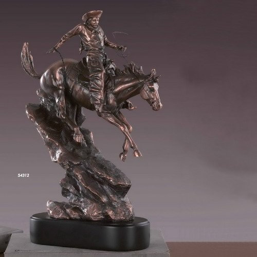 BullMarketGifts Statue Western Cowboy Statue aus galvanisiertem Harz, 29,5 x 43 cm (B x H)