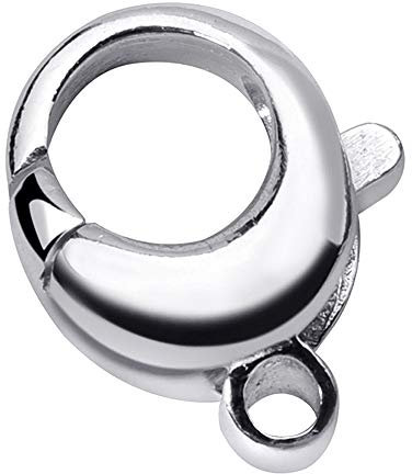 MATERIA Karabinerverschluss silber 925 rund Karabiner Verschluss Armbänder Ketten Basteln Schmuck Herstellung 10x13x3mm 1,5g Z23