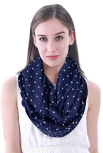 Lina & Lily Damen Loop Schal mit Punkte-Muster (Marineblau)