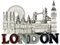 London Metal Silver Coloured Fridge Magnet - Word in Red Glitter/Westminster Abbey/St. Paul's Cathedral/Eye/Tower Bridge/Best of British Double Decker Bus/Big Ben/UK Souvenir/Gift Idea