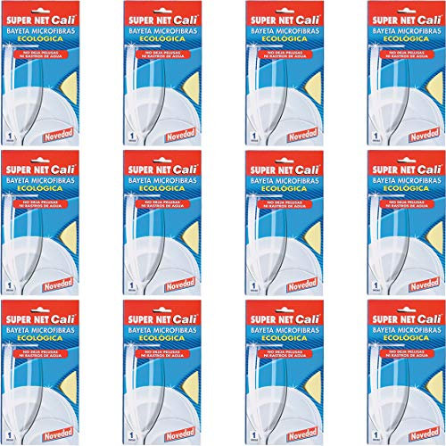 Super Net Cali Bayeta Cristalería de Microfibras (Amarilla - Pack 12 uds)