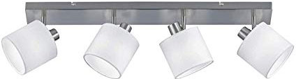 Reality Leuchten Tommy R80334001 Spotbalken, Nickel Matt, Stoffschirm Weiß