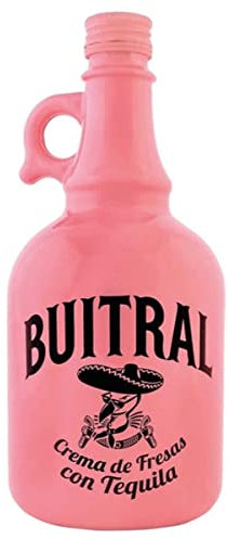 Licor crema de fresas con tequila Buitral - 1 botella de 1 Lt