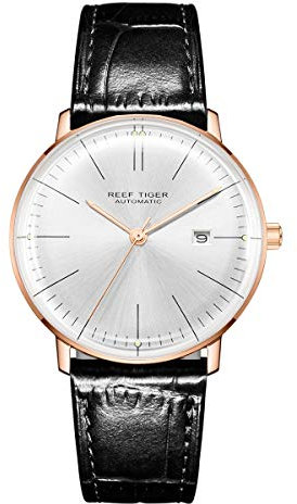REEF TIGER Herren Uhr analog Automatik mit Leder Armband RGA8215-PWB