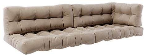 Vicco Palettenkissen Set Flocken, Outdoor Kissen, Sand, 5 Teile