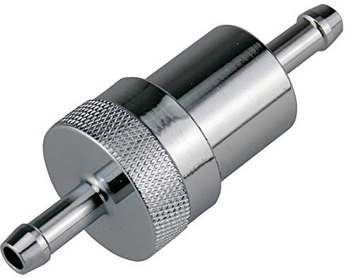 Alu-Kraftstofffilter 6mm Chromfarben Benzinfilter Einsatz austauschbar