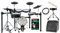 XDrum DD-650 Mesh E-Drum Kit Live Set - elektronisches Schlagzeug mit echter HiHat - 14 Snare-Pad und 14 Kick-Pad aus Holz - inklusive Rack, Hocker, Monitor, Kabel und Sticks - Black Sparkle
