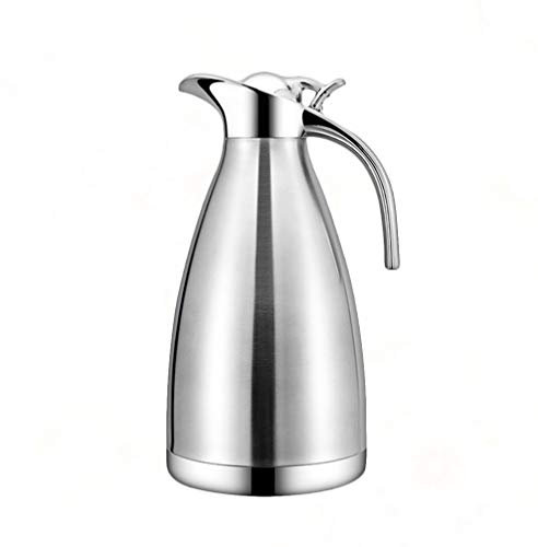 Insulated Water Bottle Jarra Térmica de Acero Inoxidable Termo con Aislamiento Vacío de Doble Pared Jarra de Jarra de Jugo de Jarra de Agua Fría Y Plata 2L Insulated Kettle