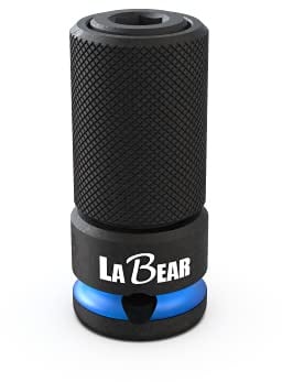 LABEAR 3/8 Drive to 1/4 Hex Drive Quick Change Adapter (3/8DR to 1/4H) | Cr-Mo Steel Build, 3mm Set Screw, Secure Bit Hold, Low-Wobble Control
