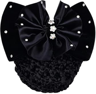 Haarspange für Damen, Mädchen, Schleife, Satin, Schwarz, 1 Stück