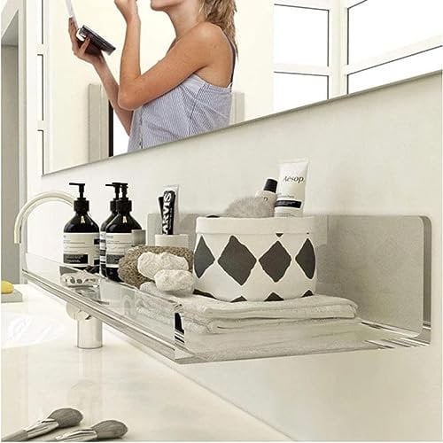 MGKolbe® Mensole bagno plexiglass 30/40/50 cm/Porta accessori adesivo senza foratura/Organizer cucina Porta spezie tazzine caffe Medicine Integratori IPhone (2Pz. 30 x 10 cm)