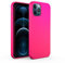 N NEWTOP Custodia Cover Compatibile per iPhone 12/12 PRO, Ori Case Guscio TPU Silicone Semi Rigido Colori Microfibra Interna Morbida (Fucsia Fluo)