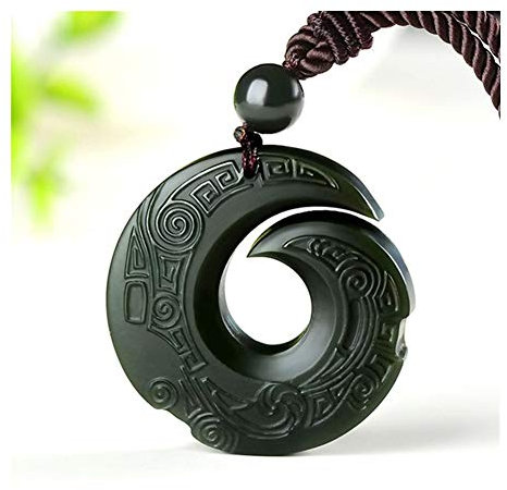 XIAOXINGXING Halskette mit natürlichem Jade-Anhänger, hetianischer Jade-Schmuck für Herren, Geschenk, buddhistische Glückskette.