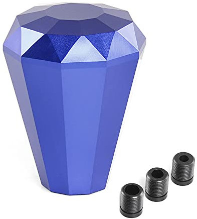 MoreChioce Universal Auto Schaltknauf, Aluminiumlegierung Diamant Shaped Shifter Kugel Schaltknopf Getriebe Hebel Knopf Getriebekopf Schalthebelknauf mit M8 M10 M12 Adaptern,Blau