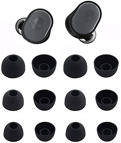 Rqker Ear Tips Compatible with Skullcandy Sesh Indy Earbuds, 6 Pairs S/M/L Sizes Soft Silicone Ear Tips Earbud Covers Eartips Earbuds Replacement Tips, Compatible with Skullcandy Evo Sesh, Black sml