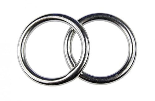 KAMERO Edelstahl V4A, Ring, rund, Rundring, rostfrei, 6x50mm, 10 Stück (10, 6x50mm)