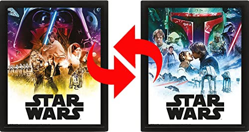 empireposter Star Wars - Episode IV & V - fertig gerahmtes 3D Poster - Größe 25x20 cm