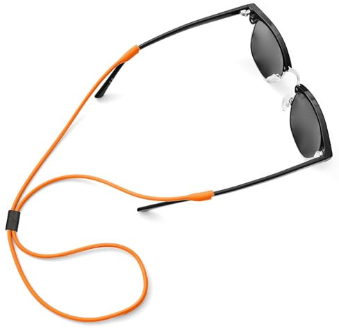 Pilotfish Brillenband, Silikon-Sonnenbrillenband für Brillen, verstellbare Brillenkette (Orange) Blaze Orange