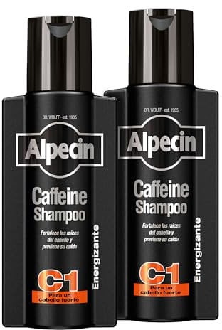 Alpecin Caffeine C1 Black Edition Shampoo para Hombres con Nueva Fragancia 2x 375ml | Champú para el Crecimiento del Cabello | Champú para un Cabello Natural y Fuerte | Cuidado del Cabello