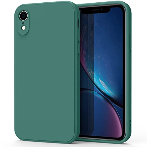 Oumida Coque pour iPhone XR, Coque en Silicone Liquide Ultra Fine avec Doublure en Tissu Microfibre Doux, Coque de Protection Complète pour iPhone XR 6,1