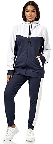 Violento Damen Trainingsanzug | 0986 (S, Navy-Weiß 0986)