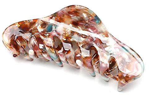 QinGoo Groß Acetat Haarklammer Klauen Haarspange Schöne Damen Haarschmuck Elegant Haar-Accessoire dünnen haaren 1stück(10.6cm*4.2cm,Multicolor)
