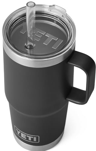 YETI Rambler Strohbecher, Black, 25 oz (739 ml)