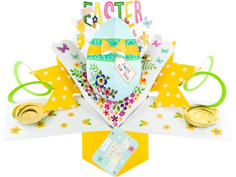 Easter Card For A Granddaughter Happy Easter Decorated Egg Pop Up Easter Card POP010EGDau