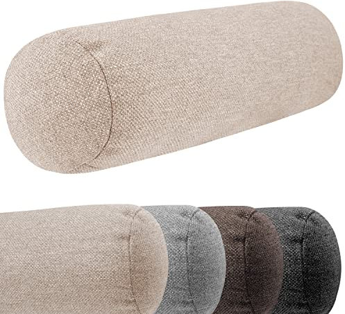 Monsera Extra Lange Nackenrolle - 19x65 cm, weich u. formstabil, fein melierter Bezug, Füllkissen aus flauschigem Schaumstoff, hochwertiges Nacken- u. Beinkissen, für Bett und Couch (Sand)