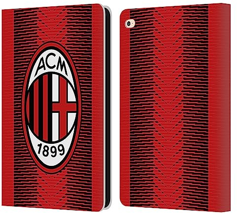 Head Case Designs Offizielle AC Milan Home 2023/24 Wappen-Set Leder-Wallet-Hülle Kompatibel mit Apple iPad Air 2 (2014)