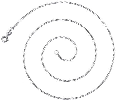 Philip Jones Sterling Silver 20 Inch 1.2mm Fine Italian Curb Chain Necklace