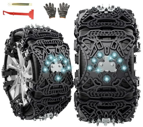 Universal Schneeketten für Auto Ninonly 6 Stück Auto Schneeketten SUV für Rad Das Auto, SUV und Kleine LKWs Auto Reifen Schneekette Anti Rutsch für Auto Sicherheit, Klettern,Breite mit 165mm-275mmm