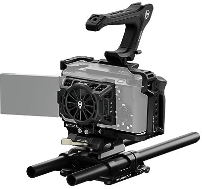 Tilta ZV-E1 Cage, Kompletter Kamerakäfig Kompatibel mit Sony ZV-E1 Pro Kit mit oberem Griff, Kühlsystem, LWS-Grundplatte und NATO-Schiene - Schwarz TA-T35-C-B