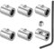 PATIKIL Morsetto per Cavo 9mm Foro Filo Corda Mollette Set, 6pz 304 Inossidabile Acciaio Singolo Fori Blocco Cavo Morsetti Clip con M6 Viti Esagonali Chiave per Cavo Raccordi, Argento