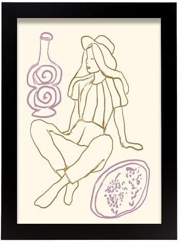 Nacnic Nun Zeit Blatt. In Postergalerie Poster. Ästhetische dekorative Gemälde für Ihr Wohnzimmer, Schlafzimmer, Zuhause Größen A4 mit schwarzen Rahmen