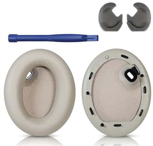 HATOFES Replacement Ear Pads Cushions for Sony WH-1000XM4 (WH1000XM4) Over-Ear Headphones, Earpads Cushions with Softer Protein Leather, Noise Isolation Memory Foam, Added Thickness (Gold)